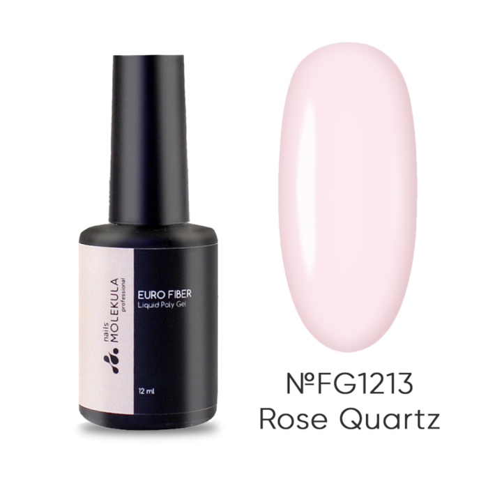 Molekula Euro Fiber Gel FG1213 Rose Quartz - рідкий полігель, рожевий кварц, 12 мл