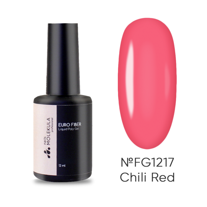 Molekula Euro Fiber Gel FG1217 Chili Red - жидкий полигель, красный чили, 12 мл