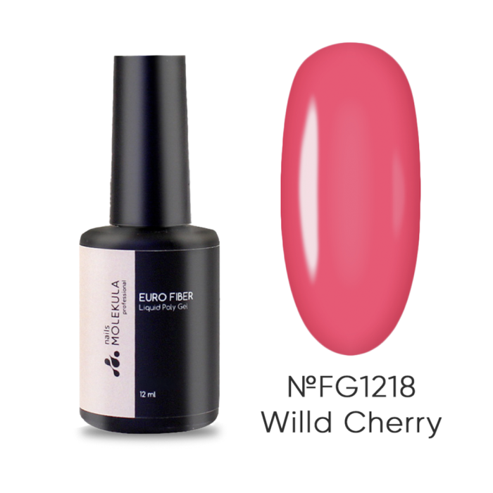 Molekula Euro Fiber Gel FG1218 Willd Cherry - жидкий полигель, дикая вишня, 12 мл