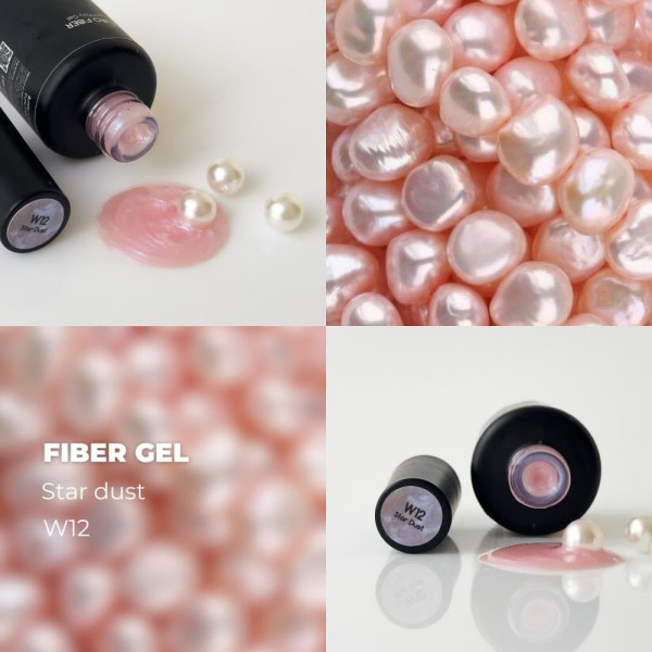 Molekula Euro Fiber Gel № W12 Star Dust - жидкий полигель, звездная пыль, 12 мл