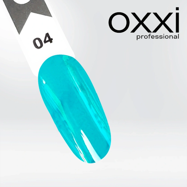 Гель-лак витражный Oxxi Professional Crystal Glass №04, бирюзовый, 10 мл