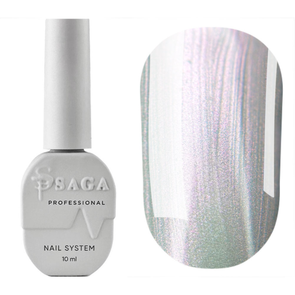 Гель-лак кошачий глаз SAGA Professional Silk Cat №02, с розовым отливом, 10 мл