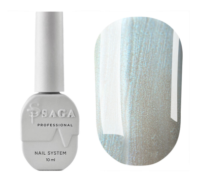 Гель-лак котяче око SAGA Professional Silk Cat №06, з блакитним відливом, 10 мл