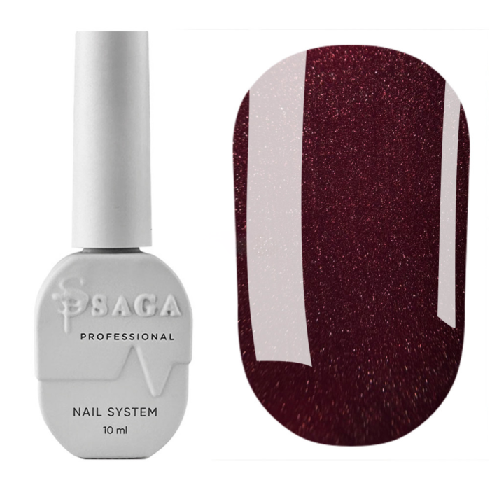 Гель-лак котяче око SAGA Professional Wine Cat №05, стигла вишня, 10 мл