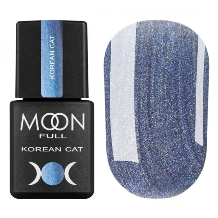 Гель-лак котяче око Moon Full Korean Cat №02, льодовий блакитний, 8 мл