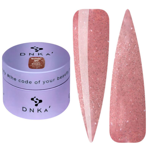 DNKa Builder Gel №30 Hollywood Glow - гель конструюючий, світловідбиваючий, рожевий, 30 мл