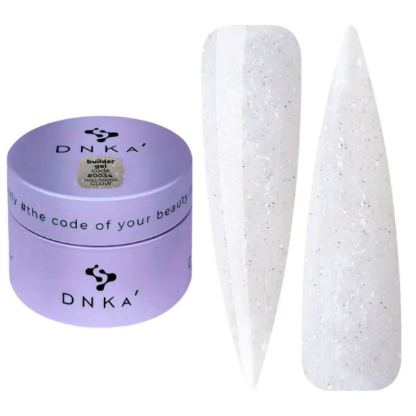 DNKa Builder Gel №34 Hollywood Glow - гель конструюючий, світловідбиваючий, молочний, 30 мл