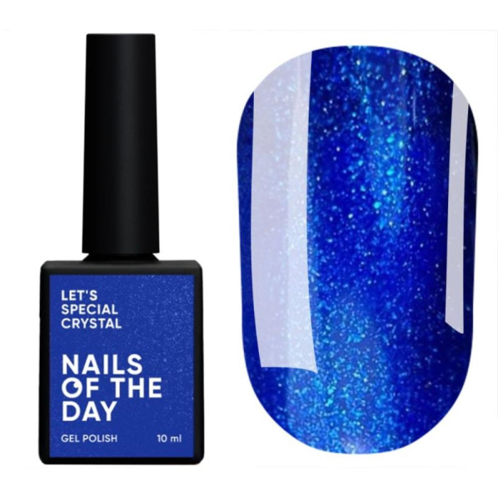 Гель-лак, в один слой NAILSOFTHEDAY Let's Special Crystal, глубокий синий с шиммером, 10 мл
