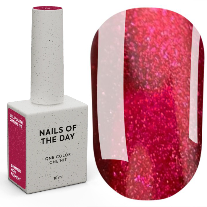 Гель-лак, в один шар NAILSOFTHEDAY №175Let's Special Charm, яскраво-рожевий з дрібним шиммером, 10мл