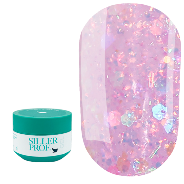 Siller Tinsel Gel №05 - гель камуфлюючий, фіолетовий з голографічними блискітками, 15 мл (банка)