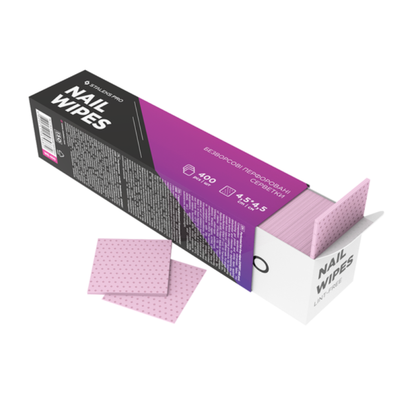 Серветки перфоровані безворсові Staleks Pro Expert 4,5х4,5 см, 400 шт