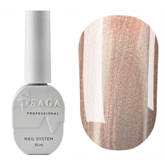 Гель-лак кошачий глаз SAGA Professional Silk Cat №03, с розовым отливом, 10 мл