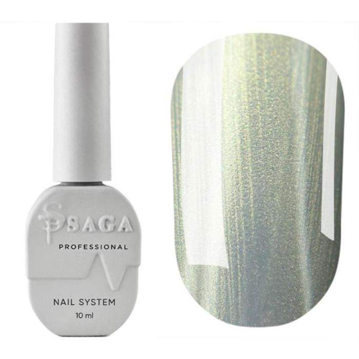 Гель-лак котяче око SAGA Professional Silk Cat №04, з рожево-золотим відливом, 10 мл