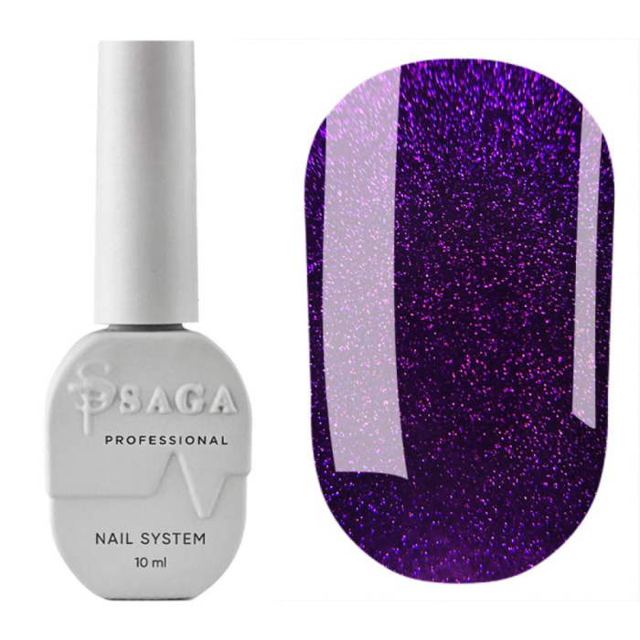 Гель-лак кошачий глаз SAGA Professional Wine Cat №09, темно-фиолетовый, 10 мл