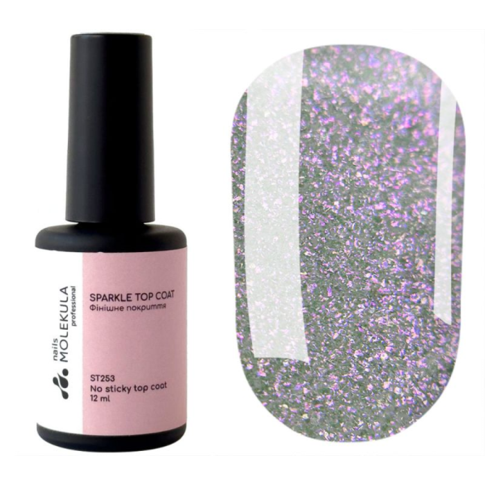 Molekula Sparkle Top No Sticky ST253 - топ без липкого шару, хвіст русалки, фуксія, 12 мл