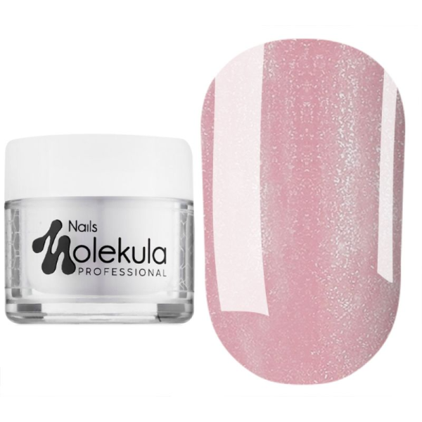 Molekula Gel №18 Steel Kisses - камуфлюючий гель, бежево-рожевий із дрібним шиммером, 30 мл