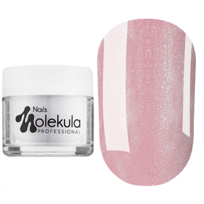 Molekula Gel №18 Steel Kisses - камуфлирующий гель, бежево-розовый с мелким шиммером, 30 мл