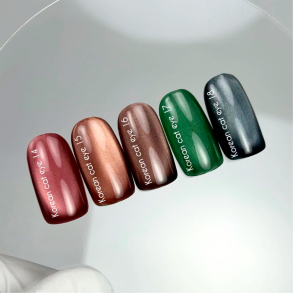 Гель-лак котяче око NAILSOFTHEDAY Korean cat eye №17, зелений, 10 мл