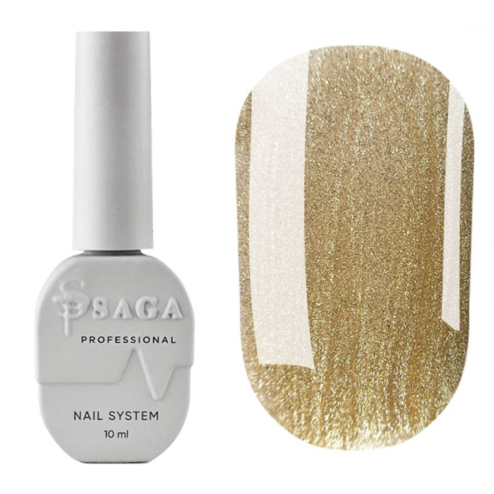 Гель-лак котяче око SAGA Professional Amber Cat №01, золото, 10 мл