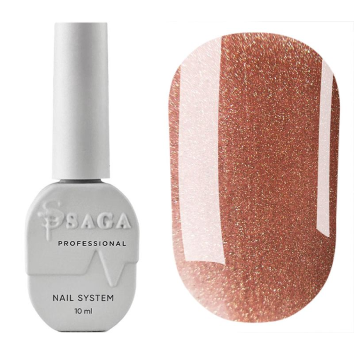 Гель-лак котяче око SAGA Professional Amber Cat №04, персиковий, 10 мл