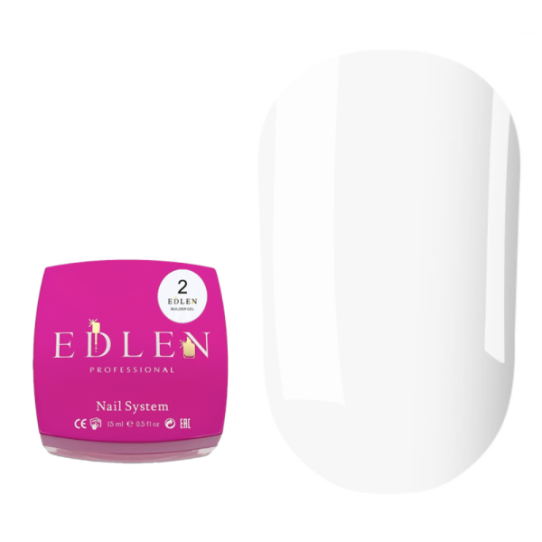 Гель для наращивания Edlen Builder Gel №02, молочный, 15 мл