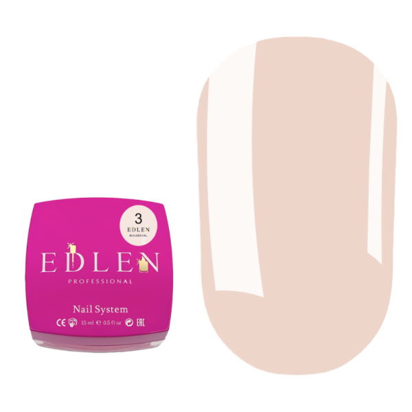 Гель для нарощування Edlen Builder Gel №03, світлий бежевий теплий, 15 мл