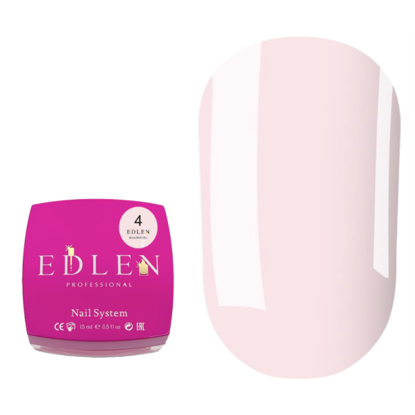 Гель для наращивания Edlen Builder Gel №04, розово-молочный, 15 мл