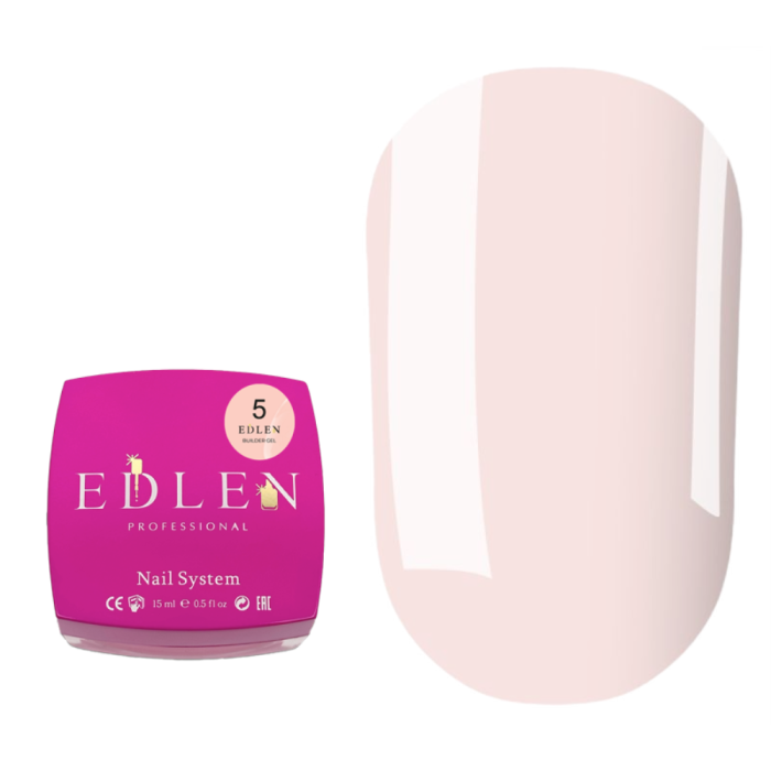 Гель для нарощування Edlen Builder Gel №05, рожевий теплий, 15 мл