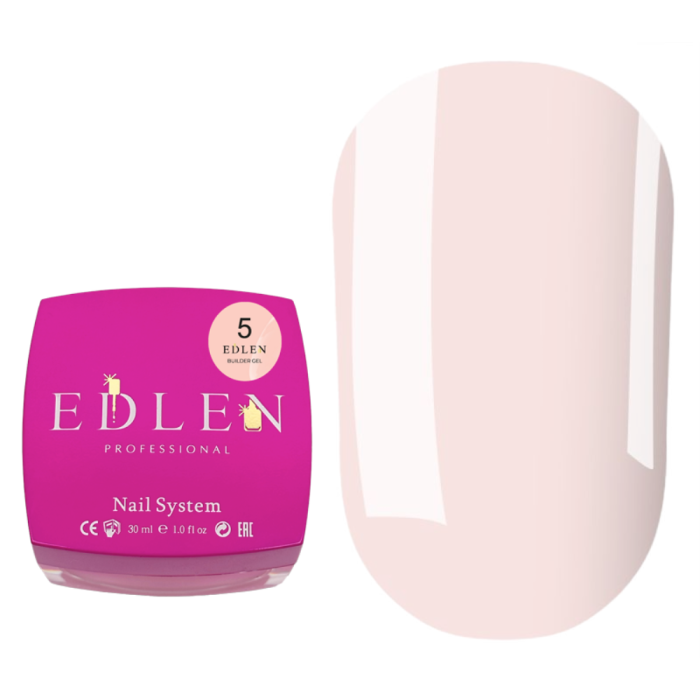 Гель для наращивания Edlen Builder Gel №05, теплый розовый, 30 мл