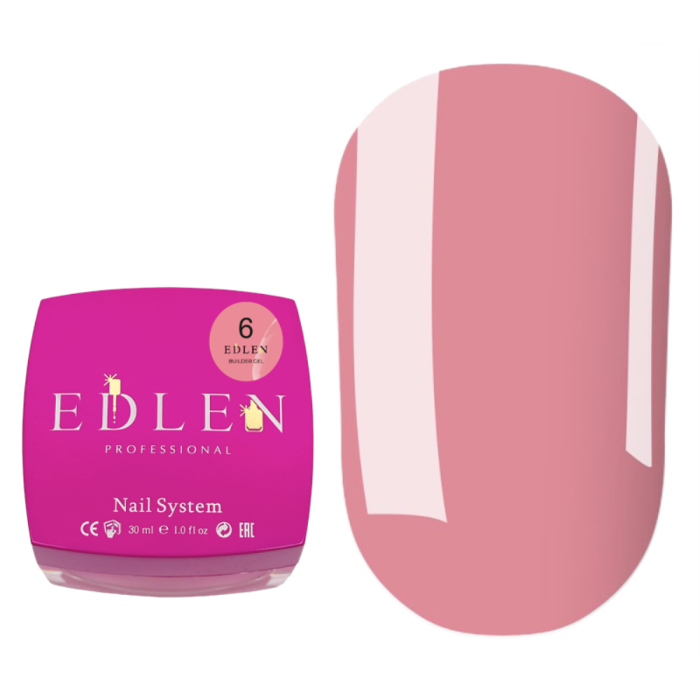 Гель для нарощування Edlen Builder Gel №06, темно-рожевий, 30 мл