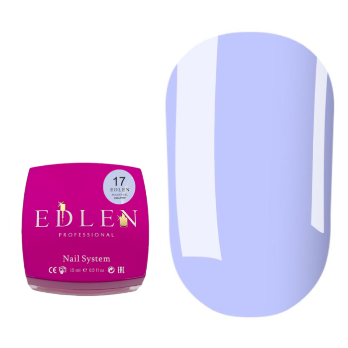 Гель для наращивания Edlen Builder Gel Lollipop №17, голубой, 15 мл