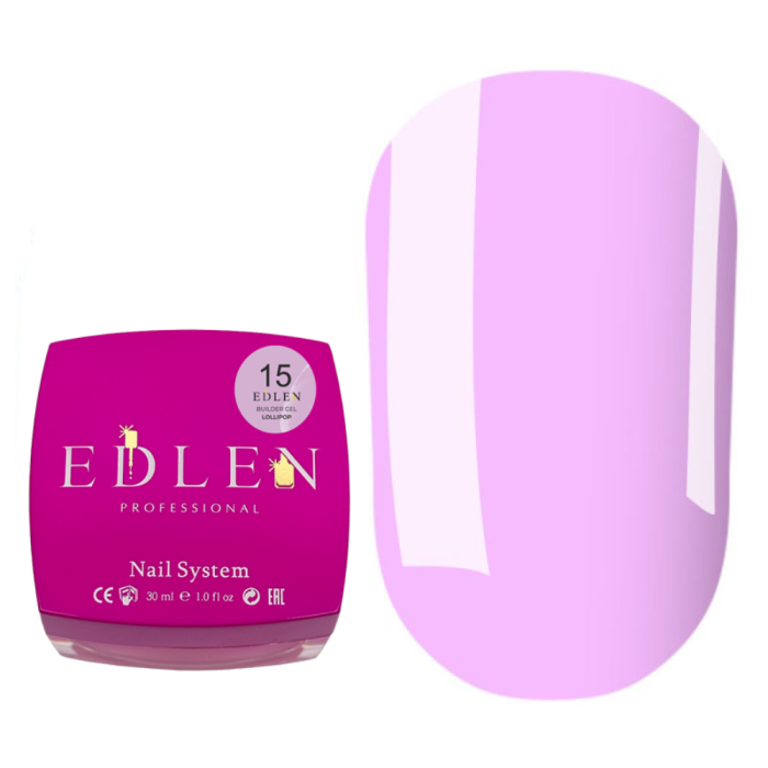 Гель для нарощування Edlen Builder Gel Lollipop №15, фіолетовий, 30 мл
