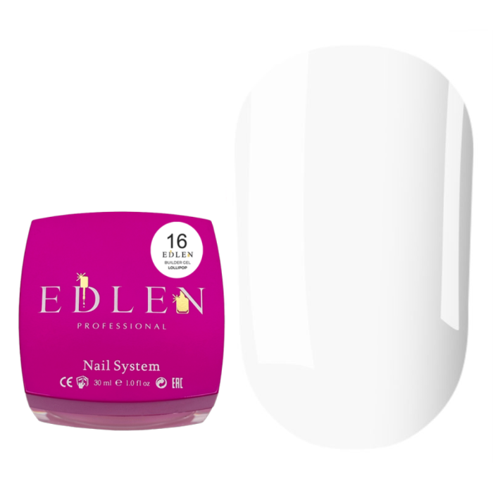 Гель для наращивания Edlen Builder Gel Lollipop №16, молочный, 30 мл