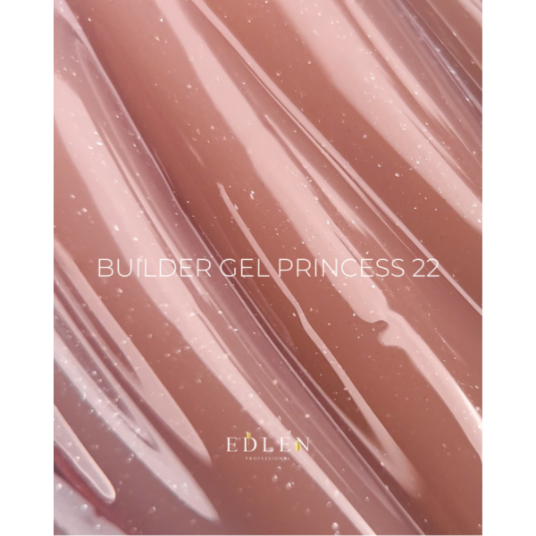Гель для наращивания Edlen Builder Gel Princess №22, персиковый с микроблеском, 15 мл