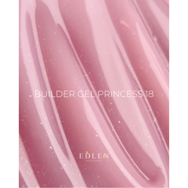 Гель для наращивания Edlen Builder Gel Princess №18, пастельно-розовый с микроблеском, 30 мл