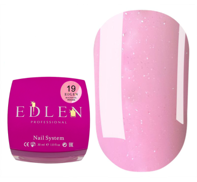Гель для наращивания Edlen Builder Gel Princess №19, розовый с микроблеском, 30 мл