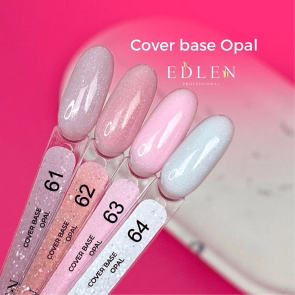 База камуфлююча Edlen Cover Base Opal №63, ніжно-рожева з опаловим шиммером, без пензлика, 30 мл