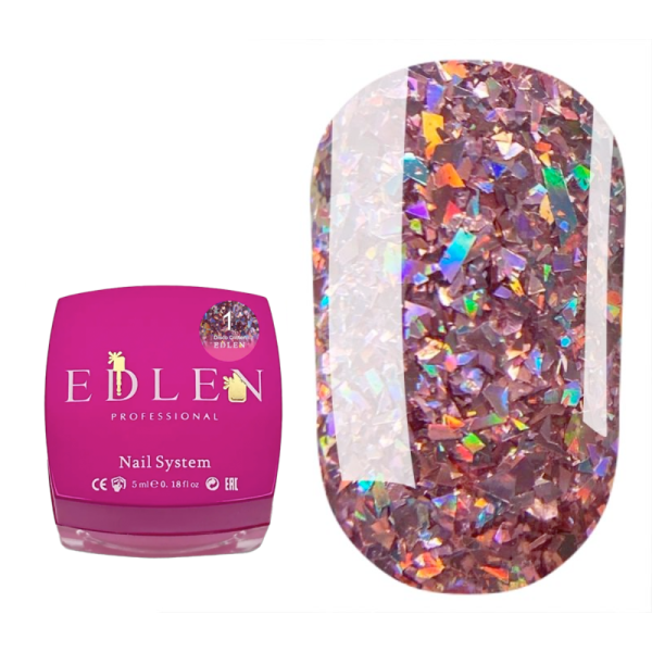 Edlen Disco Glitter №01 - глиттерный гель, розовый, 5 мл