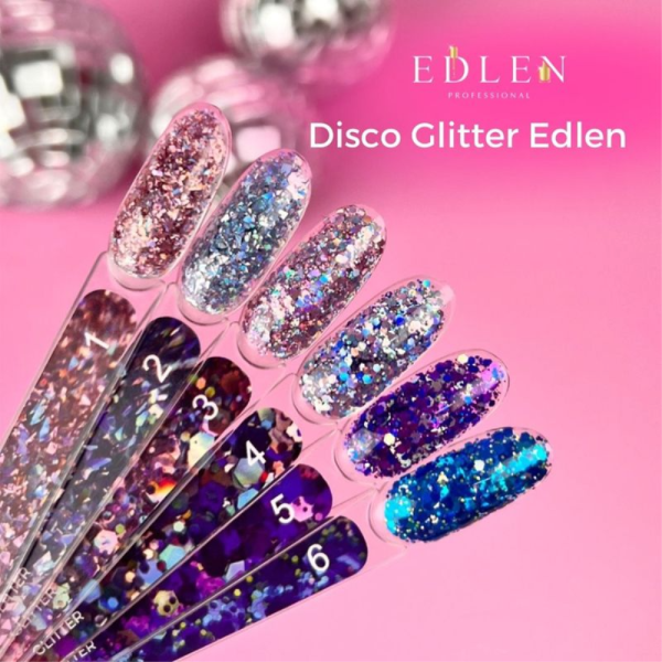 Edlen Disco Glitter №02 - глиттерный гель, голубой, 5 мл