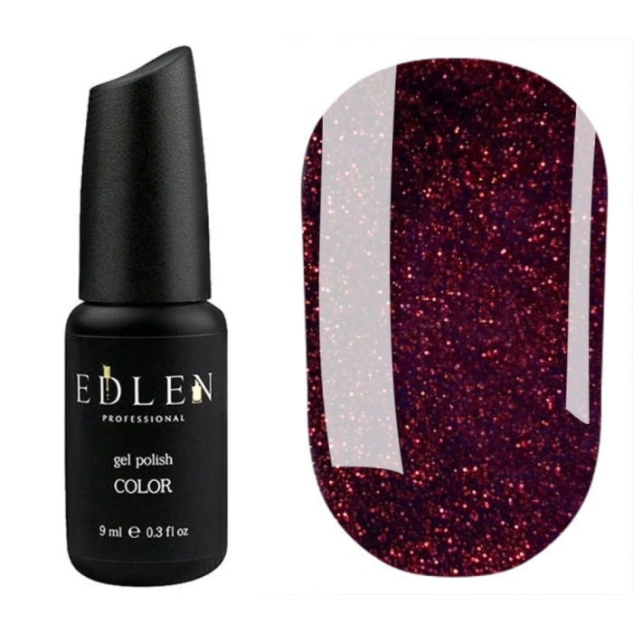 Гель-лак Edlen Color №084, бордовый со светло-красным микроблеском, 9 мл