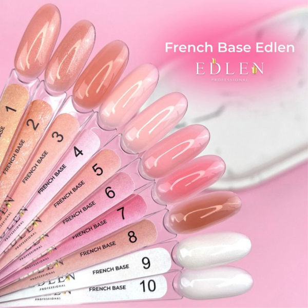 База для френча Edlen French Base №07, розовая, без пензля, 30 мл