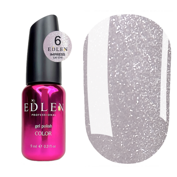 Гель-лак котяче око Edlen Impress Cat Eye №06 кришталеве, фіолетовий, 9 мл