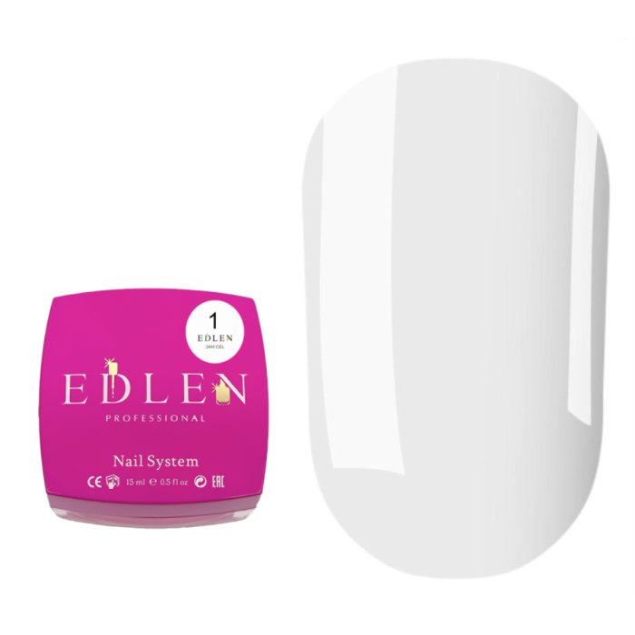 Edlen Jam Gel №1 - гель-желе для нарощування, прозорий, 15 мл