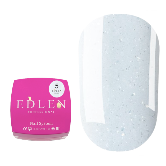 Edlen Poly Gel №05 - полигель, молочный с микроблеском, 15 мл