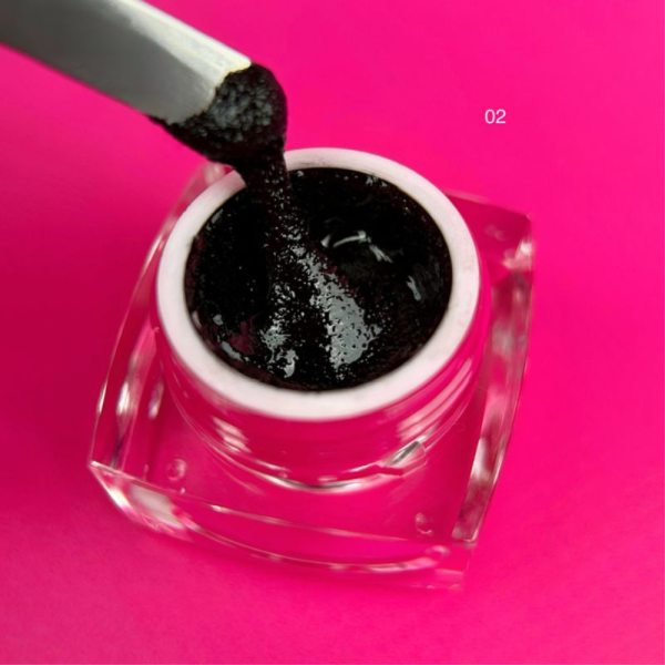 Edlen Sugar Gel № 02 - гель для дизайна, черный, 5 мл