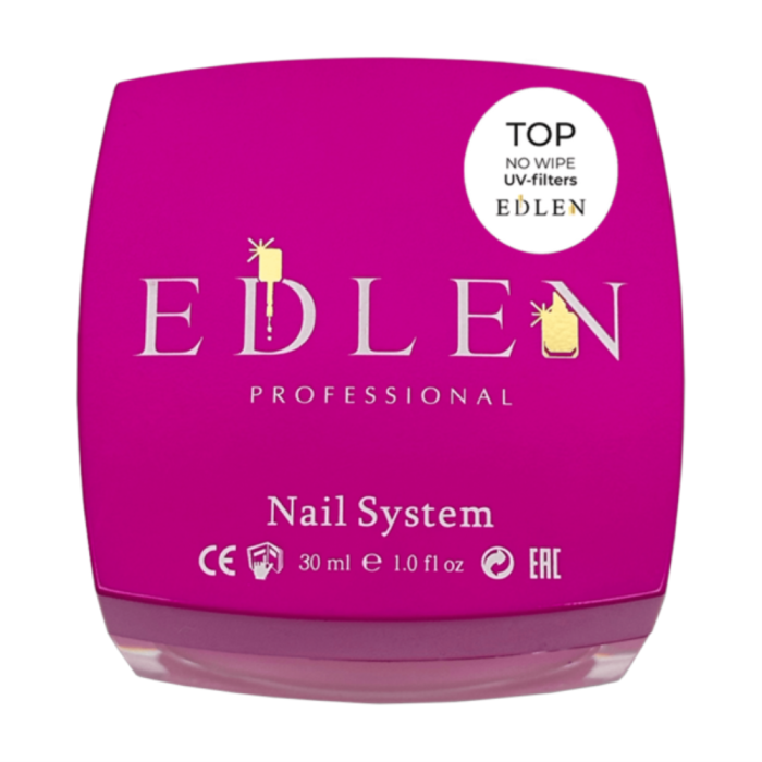 Edlen Top No Wipe UV-filters - топ без липкого шару, з УФ-фільтром, без пензлика, 30 мл