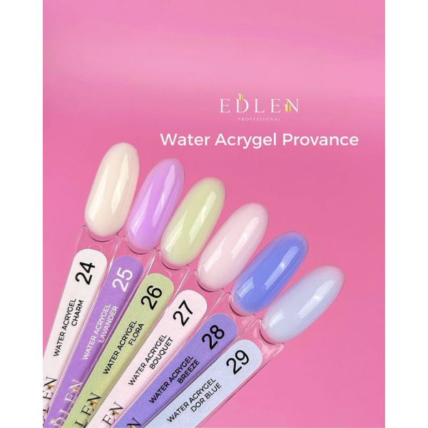 Edlen Water Acrygel Bouquet №27 - жидкий акрил-гель, молочно-розовый, 9 мл