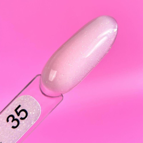 Edlen Water Acrygel Opal №35 - рідкий акрил-гель, ніжно-рожевий з опалими блискітками, 9 мл
