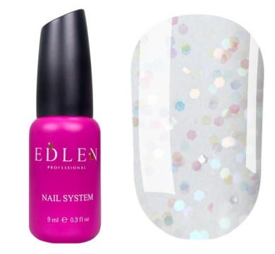 Edlen Water Acrygel Glitter №16 - жидкий акрил-гель, молочный с разноцветными камифубуками,9 мл