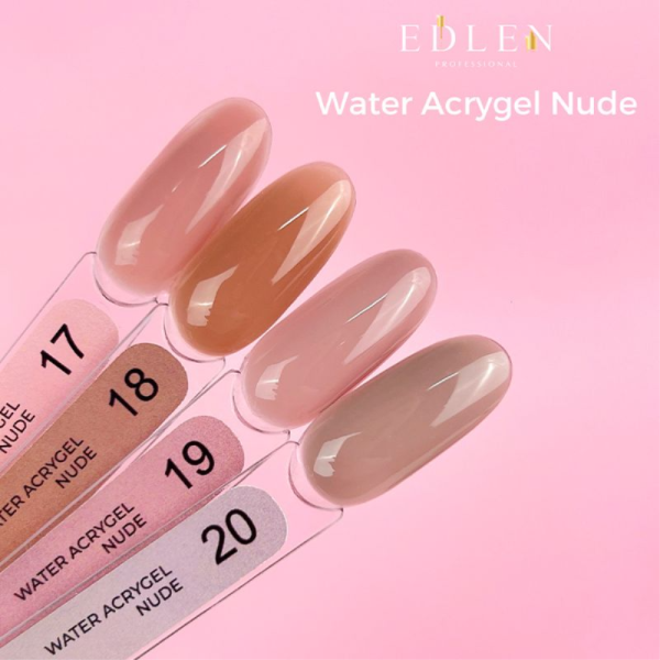Edlen Water Acrygel Nude №18 - жидкий акрил-гель, бежево-коричневый, 9 мл